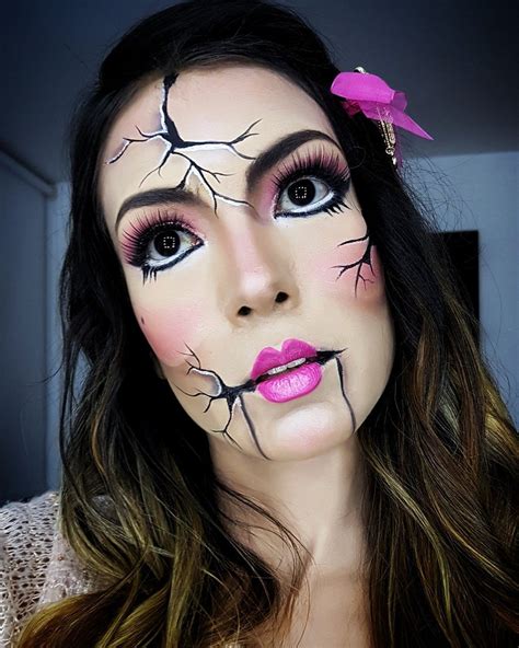 Create a spooky spell doll Halloween makeup look with just a few products